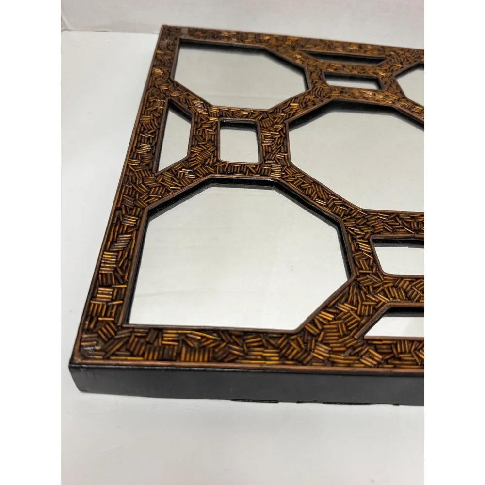 Pier 1 One Imports Mirror Square Seed Beaded Brown 14